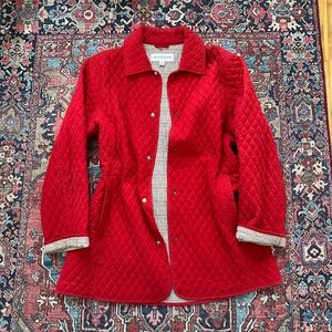 Jones New York Red Quilted Barn Coat / Chore Jacket size L